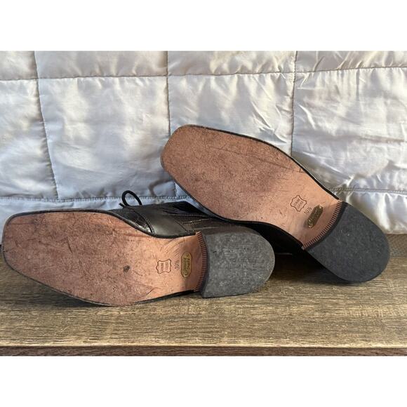 Stacy Adams Genuine Snake Skin Men's Size 10.5 Black Lace up Dress Shoes - Picture 7 of 9